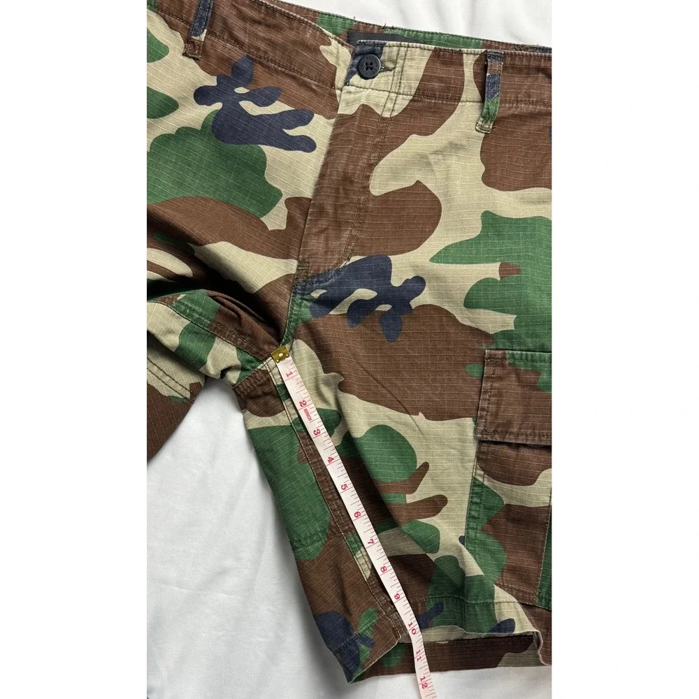 PacSun Mens Camo Cargo Shorts Green Brown Ripstop Size 32 